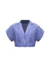 No Pise La Grama Guayaba Crop Top In Blue