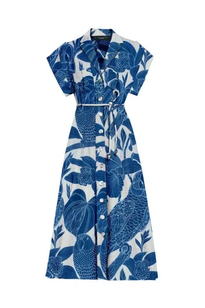 No Pise La Grama Guayaba Midi Dress In Blue