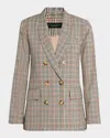 No Pise La Grama Marcela Plaid Tailored Jacket In Grey Plaid