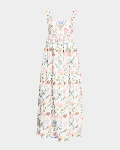 No Pise La Grama Palmar Maxi Dress In Tulipan White Print