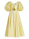 No Pise La Grama Pleated Midi Dress In Yellow
