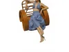 No Pise La Grama Vela Skirt In Blue Stripes In Blue