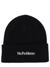 No Problemo Embroidered Knitted Beanie Hat In Black