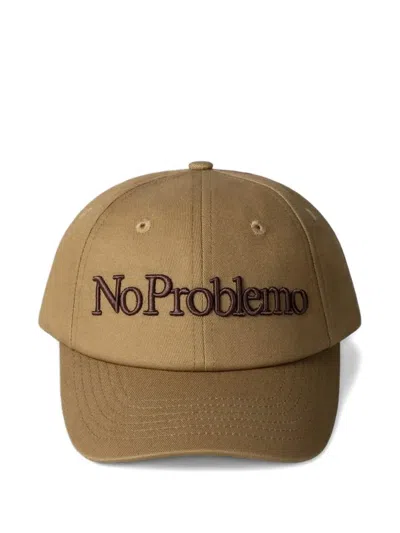 No Problemo Embroidered Snapback Cap In Brown