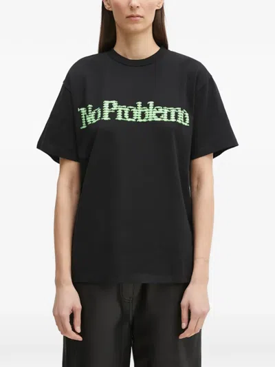 No Problemo Embroidered T-shirt In Black