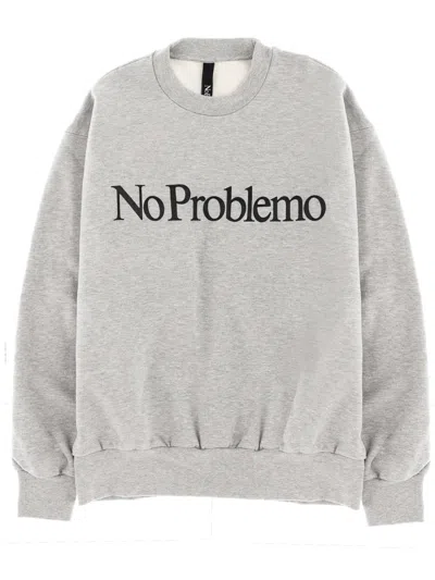 No Problemo Graphic Logo Crewneck Sweatshirt In Gray