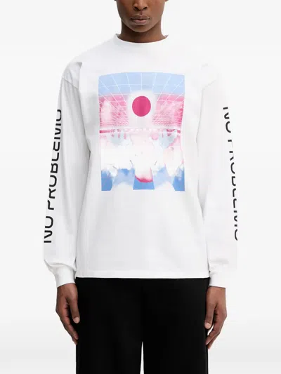 No Problemo Graphic-print Logo-print Relaxed T-shirt In White