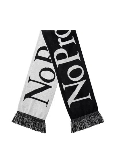 No Problemo Logo Fringed Scarf In Black