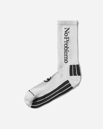 No Problemo Logo Socks In White