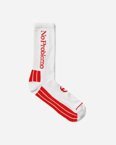 No Problemo Logo Socks In White