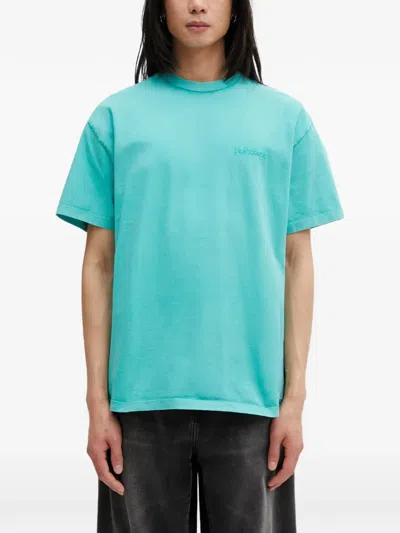 No Problemo Logo-embroidered Straight Fit T-shirt In Blue