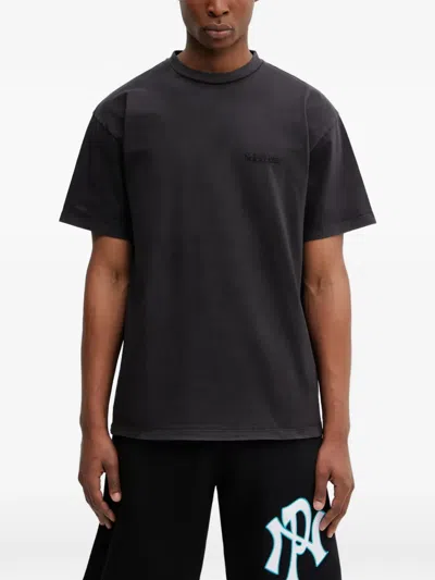 No Problemo Logo-embroidered Straight T-shirt In Gray