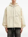 No Problemo Logo-print Denim Hooded Jacket In Neutral