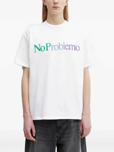 No Problemo Logo-print Oversized T-shirt In White