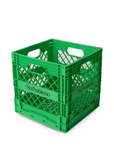 No Problemo Logo-print Vinyl Crate In Green
