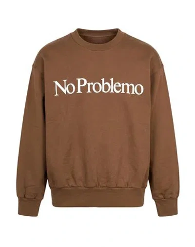 No Problemo Man Sweatshirt Brown Size Xs Cotton