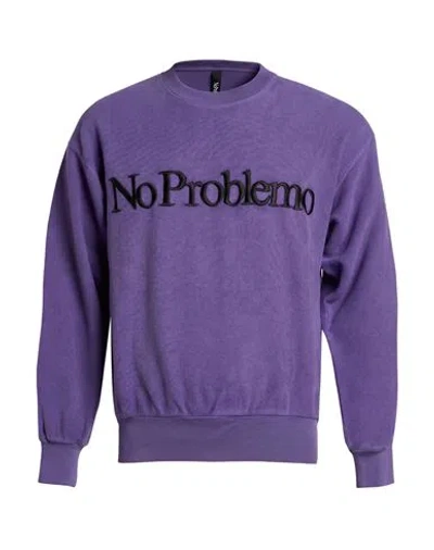 No Problemo Man Sweatshirt Purple Size Xs Cotton