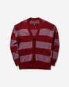 No Problemo Striped Mohair Oversized Cardigan In Red