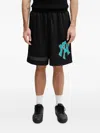 No Problemo Mesh Logo-patch Oversized Shorts In Black