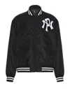 No Problemo Nyp Nylon Varsity Jacket In Black