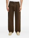 No Problemo Striped-pattern Jeans In Brown