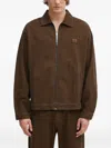 No Problemo Striped-pattern Zip Jacket In Brown