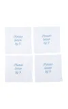 No Reservations - Please Leave By 9 Cocktail Napkin Set - Blue