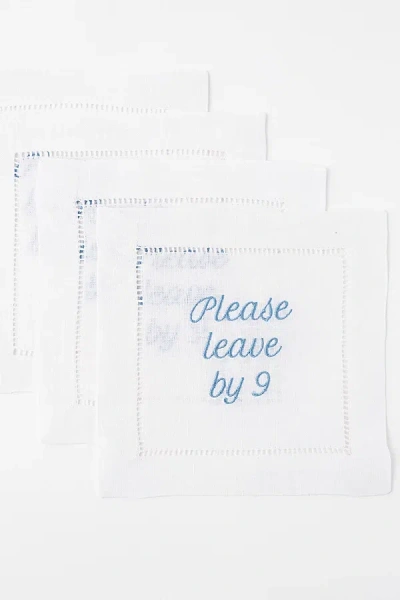 No Reservations Please Leave By 9 Cocktail Napkin Set In Sky At Urban Outfitters