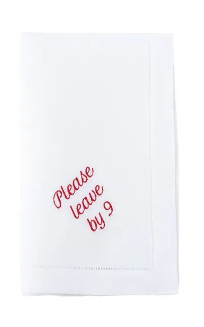 No Reservations - Please Leave By 9 Dinner Napkin Set - Red