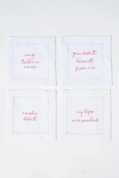 No Reservations Southern Gossip Cocktail Napkin Set In Pink At Urban Outfitters