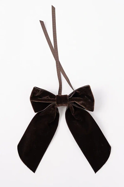 No Reservations Velvet Napkin Bow In Brown At Urban Outfitters