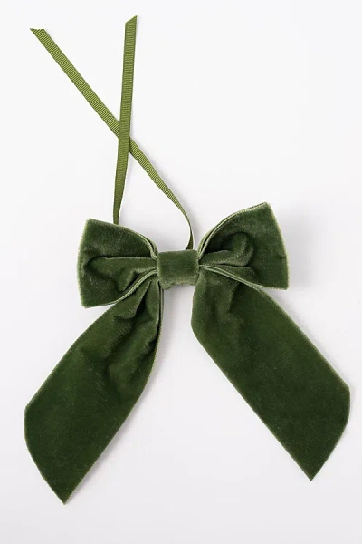 No Reservations Velvet Napkin Bow In Green At Urban Outfitters