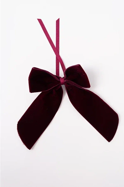 No Reservations Velvet Napkin Bow In Maroon At Urban Outfitters