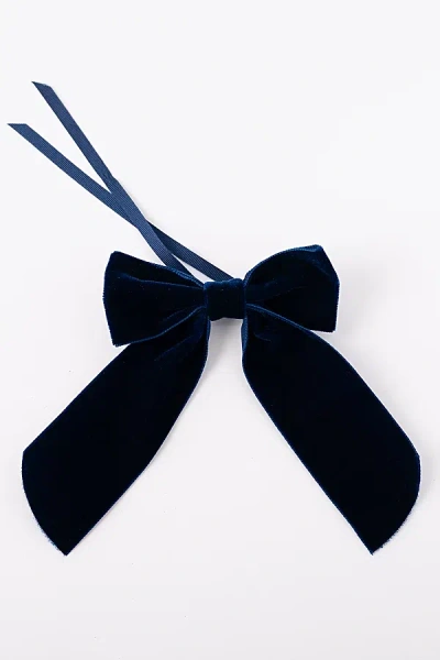 No Reservations Velvet Napkin Bow In Navy At Urban Outfitters