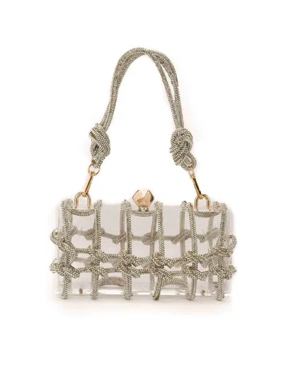 No Secrets Transparent Bag With Glitter Laces In Gold