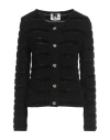 No Secrets Woman Cardigan Black Size 8 Acrylic, Synthetic Fibers, Viscose, Wool, Metal