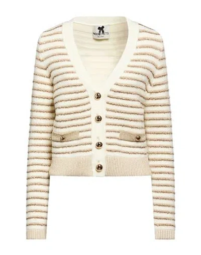 No Secrets Woman Cardigan Cream Size 2 Viscose, Polyester, Polyamide, Metal, Polyurethane In White