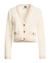 No Secrets Woman Cardigan Ivory Size 10 Cotton, Polyamide, Polyester In White