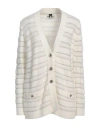 No Secrets Woman Cardigan White Size 10 Acrylic, Synthetic Fibers, Viscose, Wool, Metal