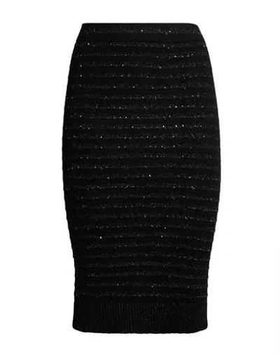 No Secrets Woman Midi Skirt Black Size 6 Viscose, Polyester, Polyamide, Metal, Pbt - Polybutylene Te