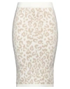 No Secrets Woman Midi Skirt Cream Size 10 Acrylic, Textile Fibers, Viscose, Wool, Metal