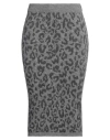 No Secrets Woman Midi Skirt Grey Size 12 Acrylic, Textile Fibers, Viscose, Wool, Metal