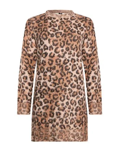 No Secrets Woman Mini Dress Beige Size 10 Polyacrylic, Polyamide, Alpaca Wool, Wool, Viscose In Brown