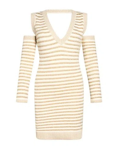 No Secrets Woman Mini Dress Cream Size 4 Viscose, Polyester, Polyamide, Metal Fiber, Polybutylene In Neutral