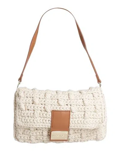 No Secrets Woman Shoulder Bag Beige Size - Textile Fibers