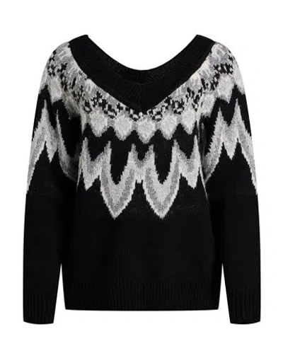 No Secrets Woman Sweater Black Size 6 Viscose, Pbt - Polybutylene Terephthalate, Polyamide, Polyeste