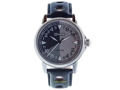 Pre-owned No-watch 24 Hour Watch Cl1-1212 From  Quartz 750 Piece Leather Band 5atm Sapphire