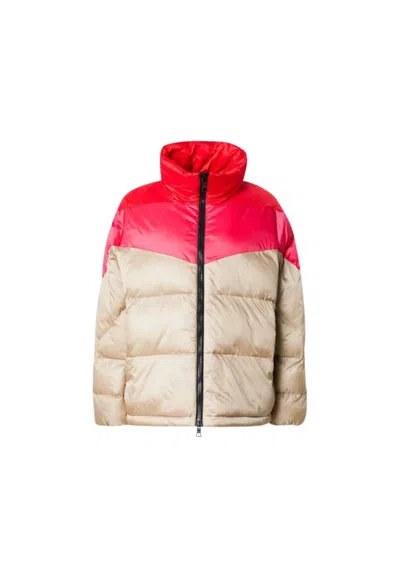 No1 Down Jacket Woman  Logo On Sleeve In Beige