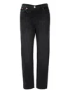 No44 Crossover-button Jeans In Black
