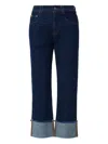 No44 Persona Cuffed-hem Jeans In Blue